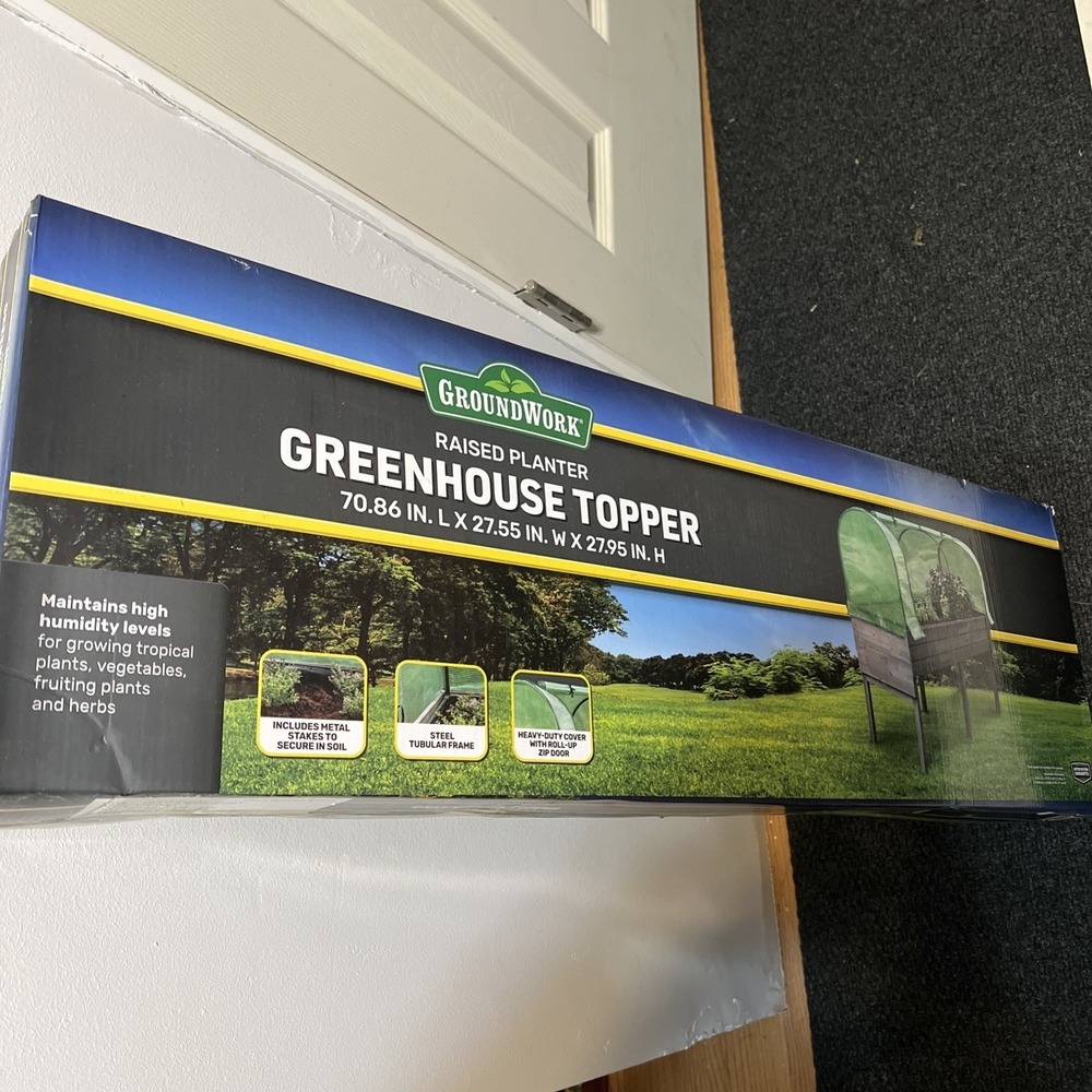 GroundWork Raised Bed Greenhouse Topper 70.86" T × 27.55 W × 27.95 H Steel Frame